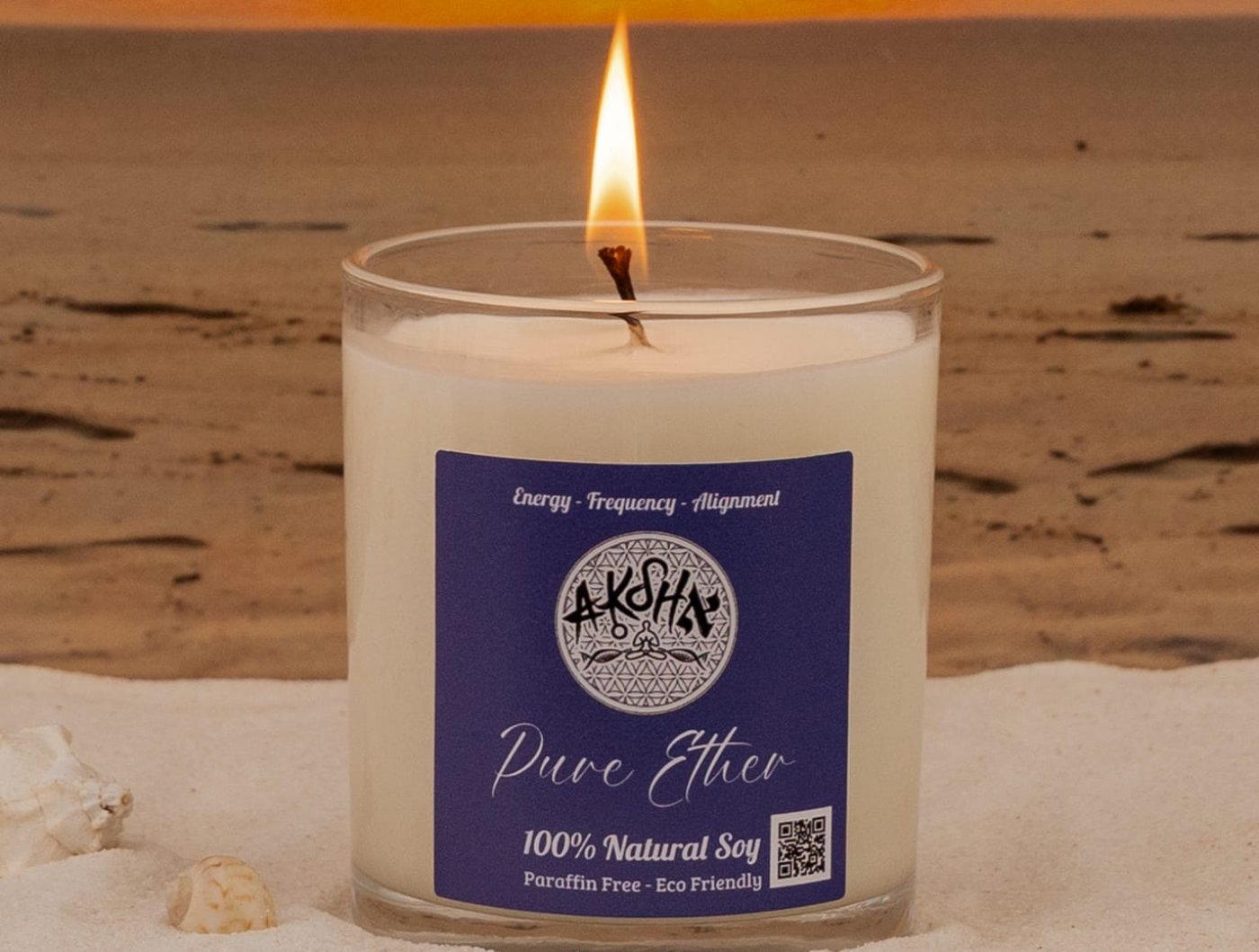 Pure Ether Massage Candle, lit
