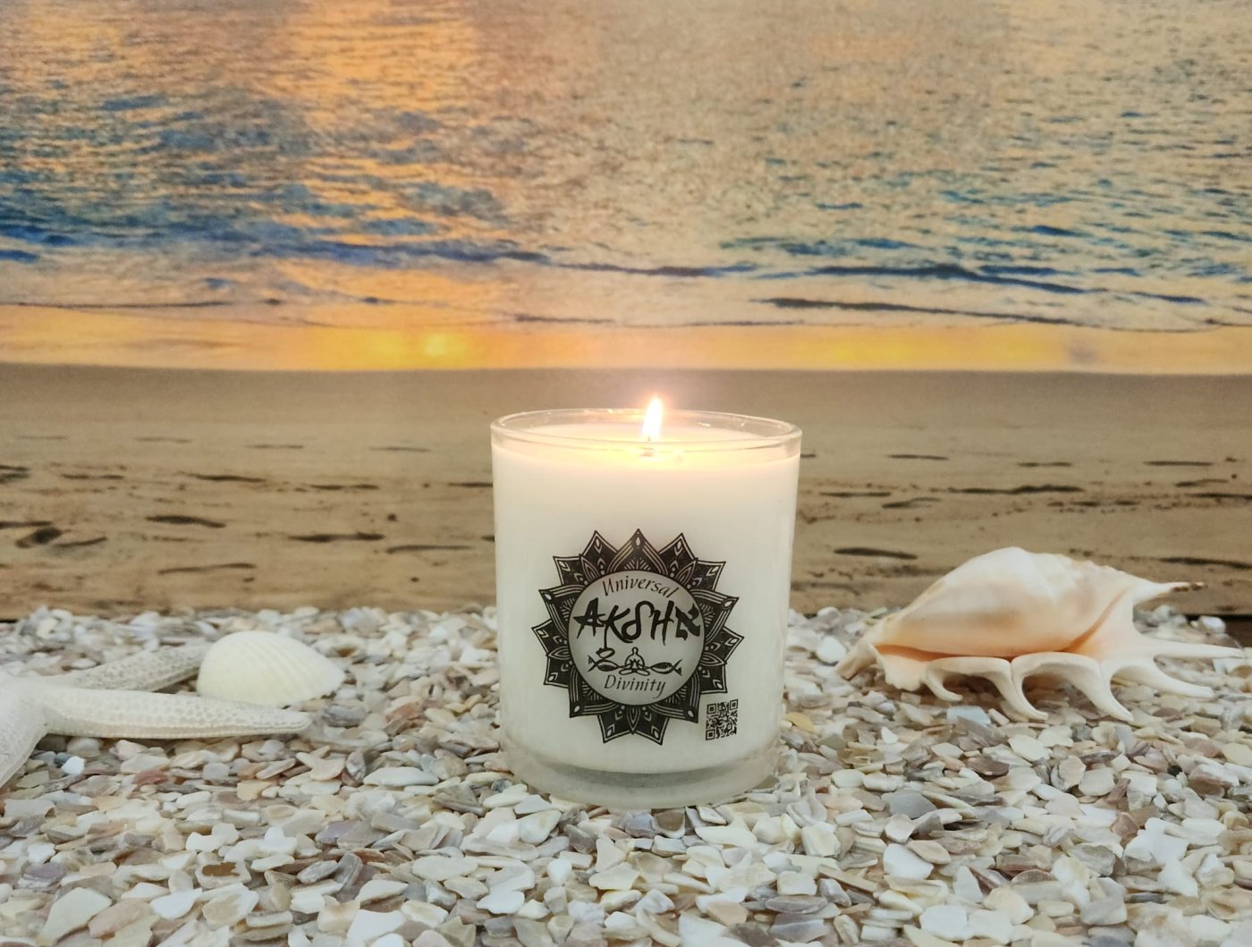 Universal Divinity Massage Candle, lit